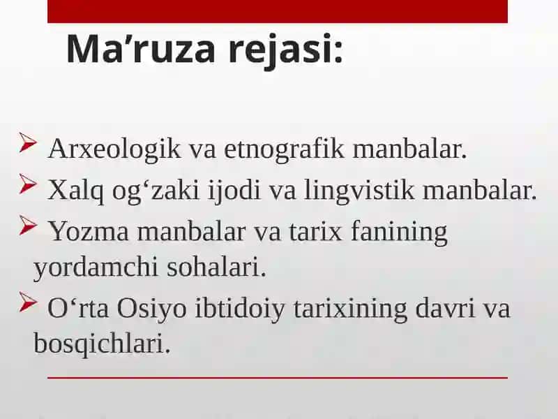 O‘ZBEKISTON TARIXI FANINING 2