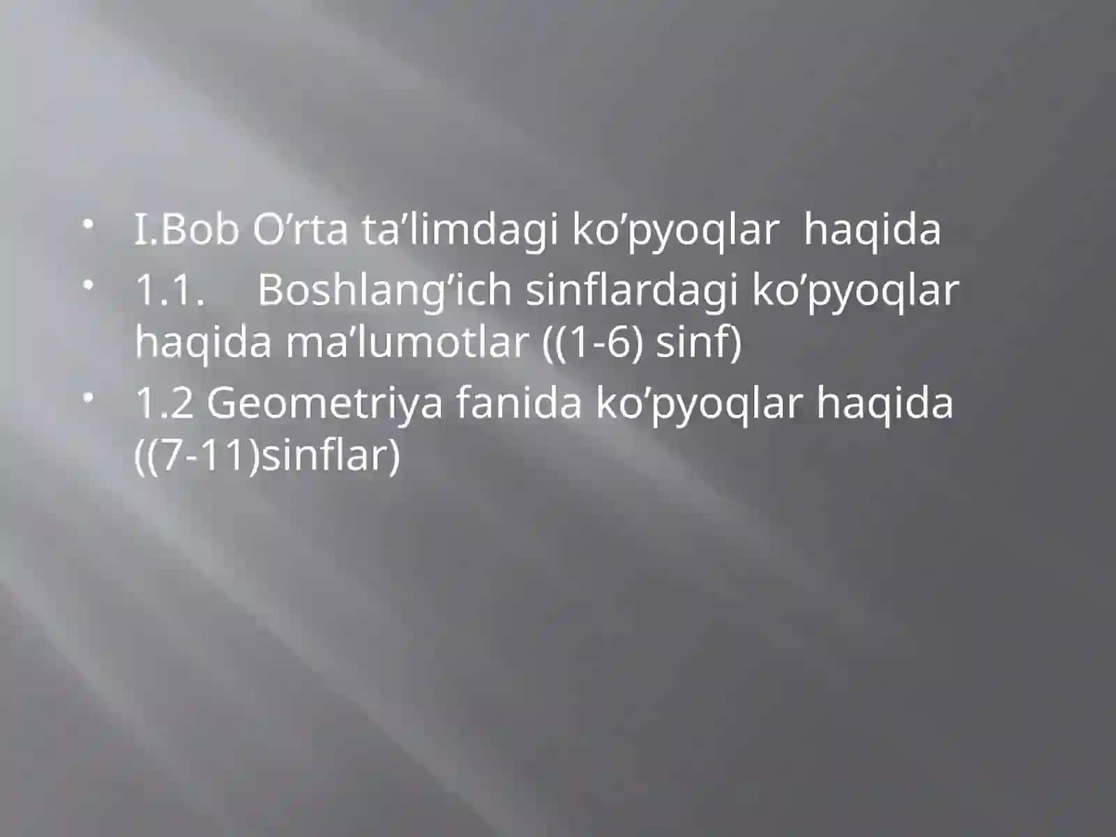 Egiluvchi ko’pyoqlar 2