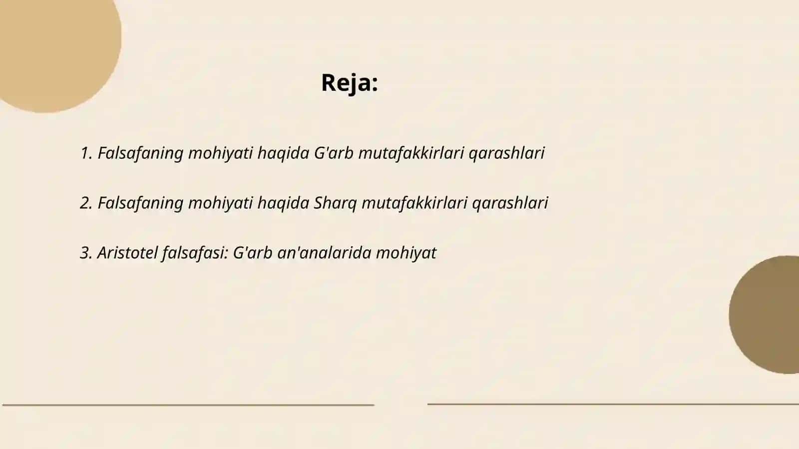 Falsafaning mohiyatiga oid Sharq va Gʻarb mutafakkirlari taʼriflarini tasniflash 2