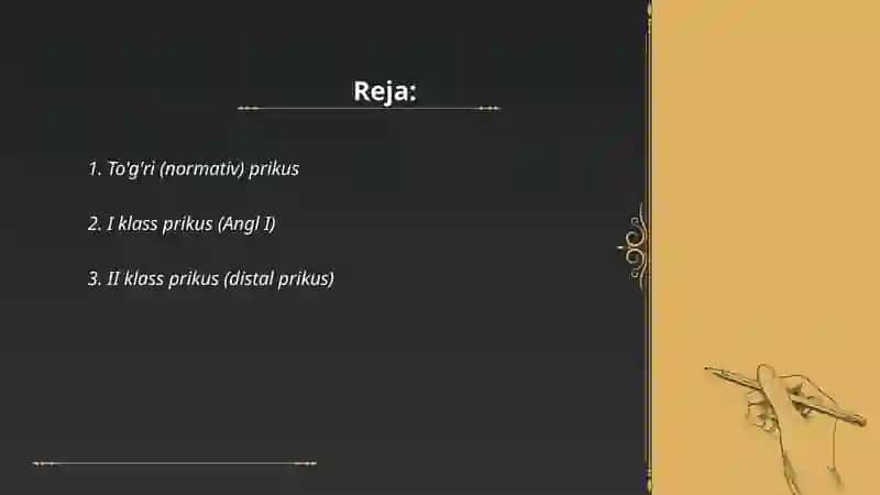 To'g'ri (normativ) prikus 2