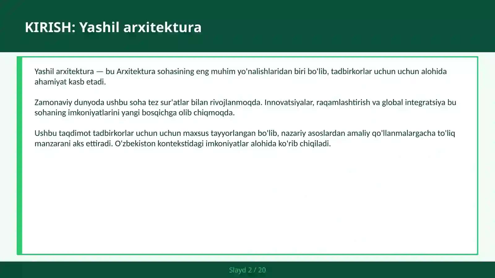 Yashil arxitektura 2