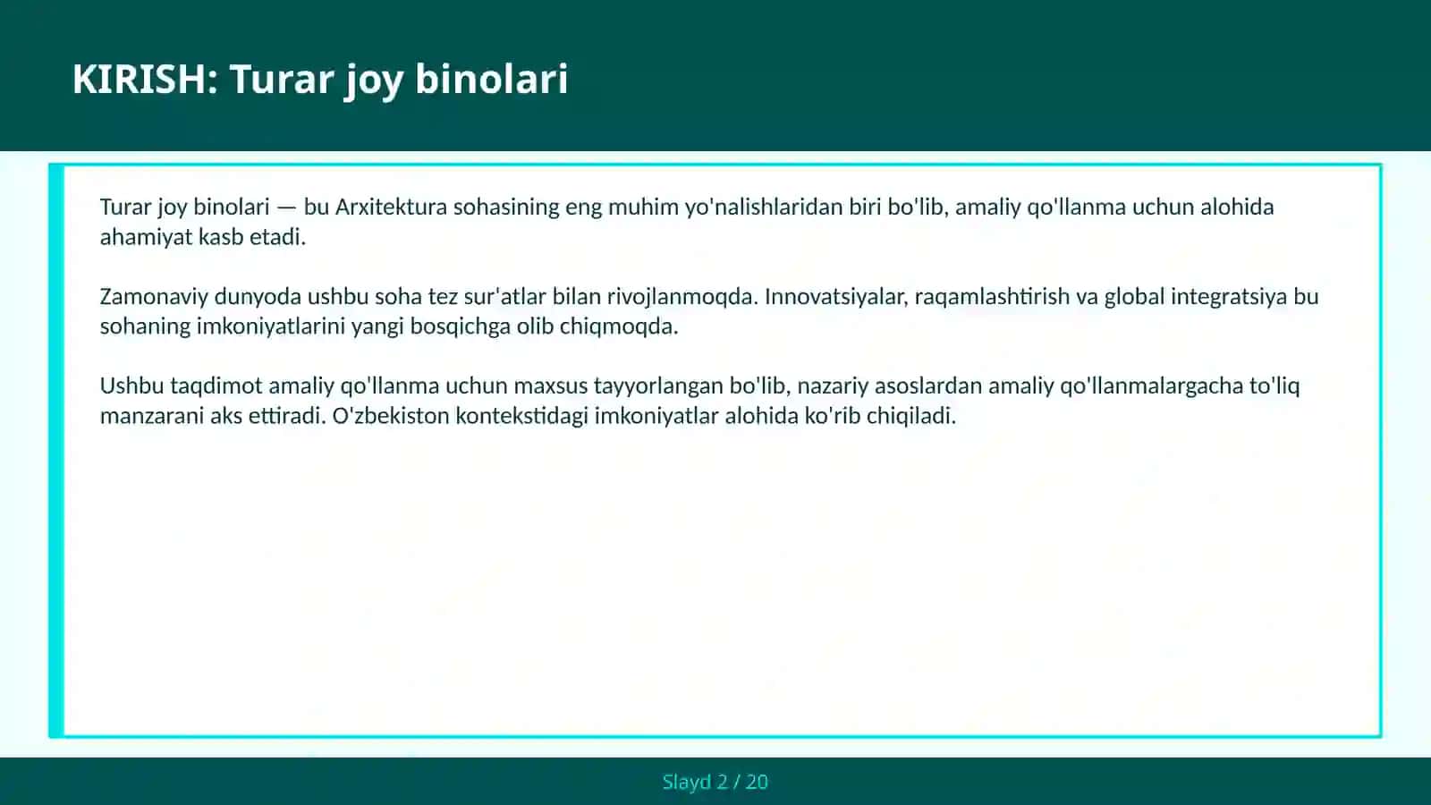 Turar joy binolari 2