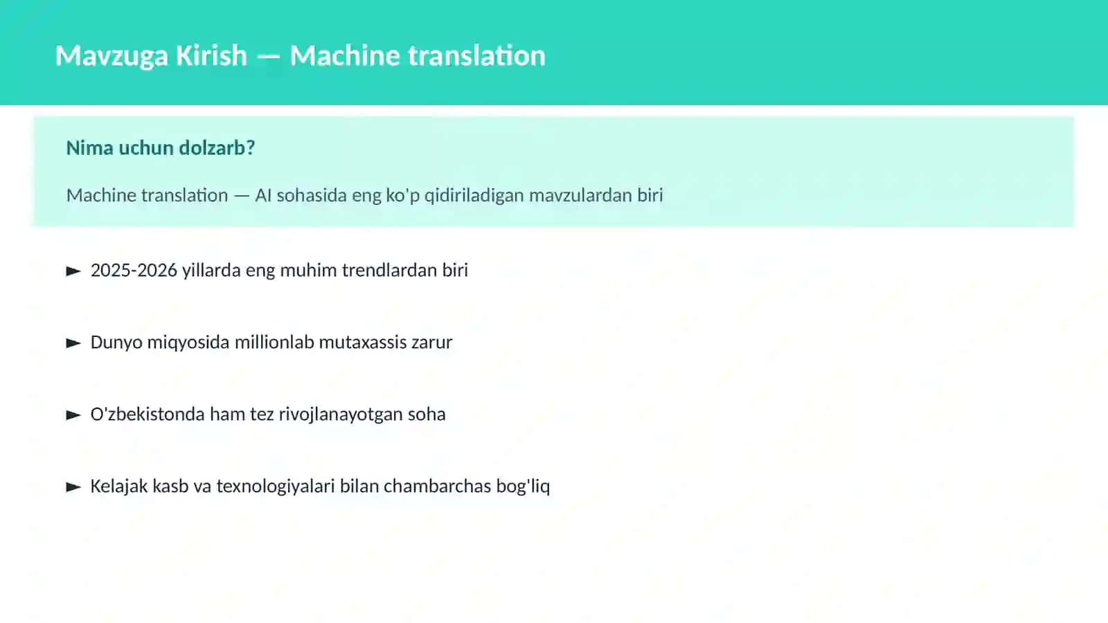 AI | NLP TABIIY TIL QAYTA ISHLASH 2