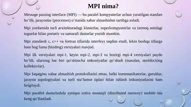 MPI (Message Passing Interface) 2