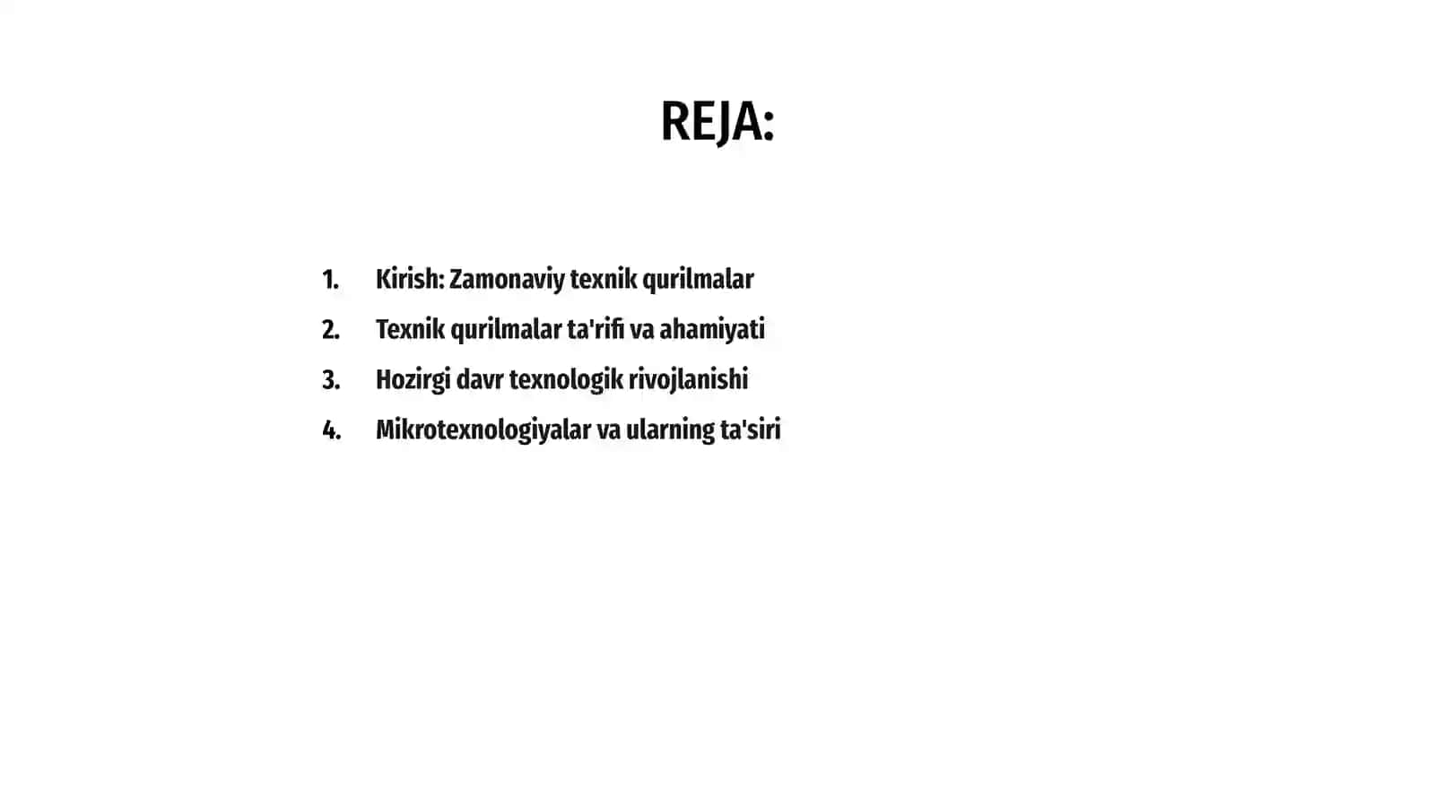 Zamonaviy texnik qurilmalar tahlili 2
