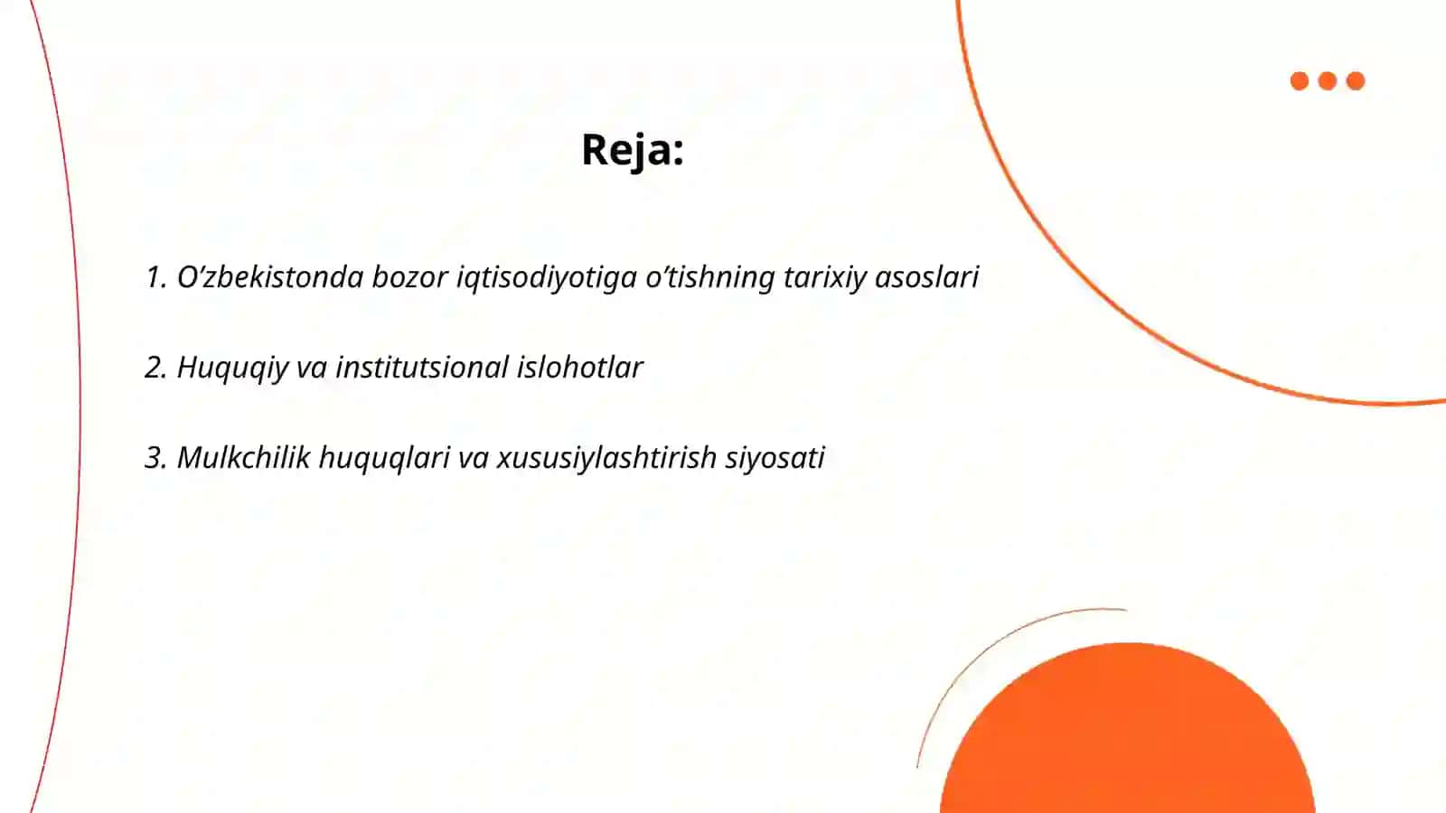 O’zbekistonda bozor iqtisodiyotiga o’tishning tamoyillari va xususyatlari 2