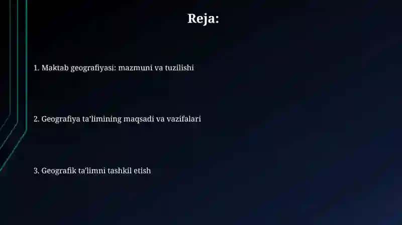 Maktab geografiyasining mazmuni va tarkibi 2