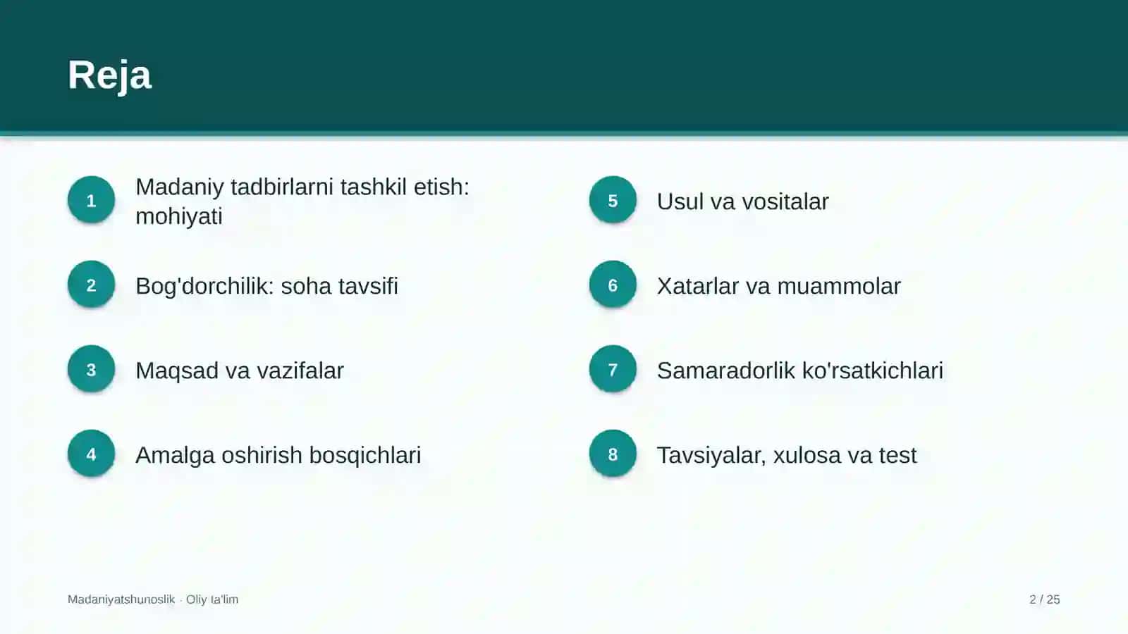 Bog'dorchilikda madaniy tadbirlarni tashkil etish 2