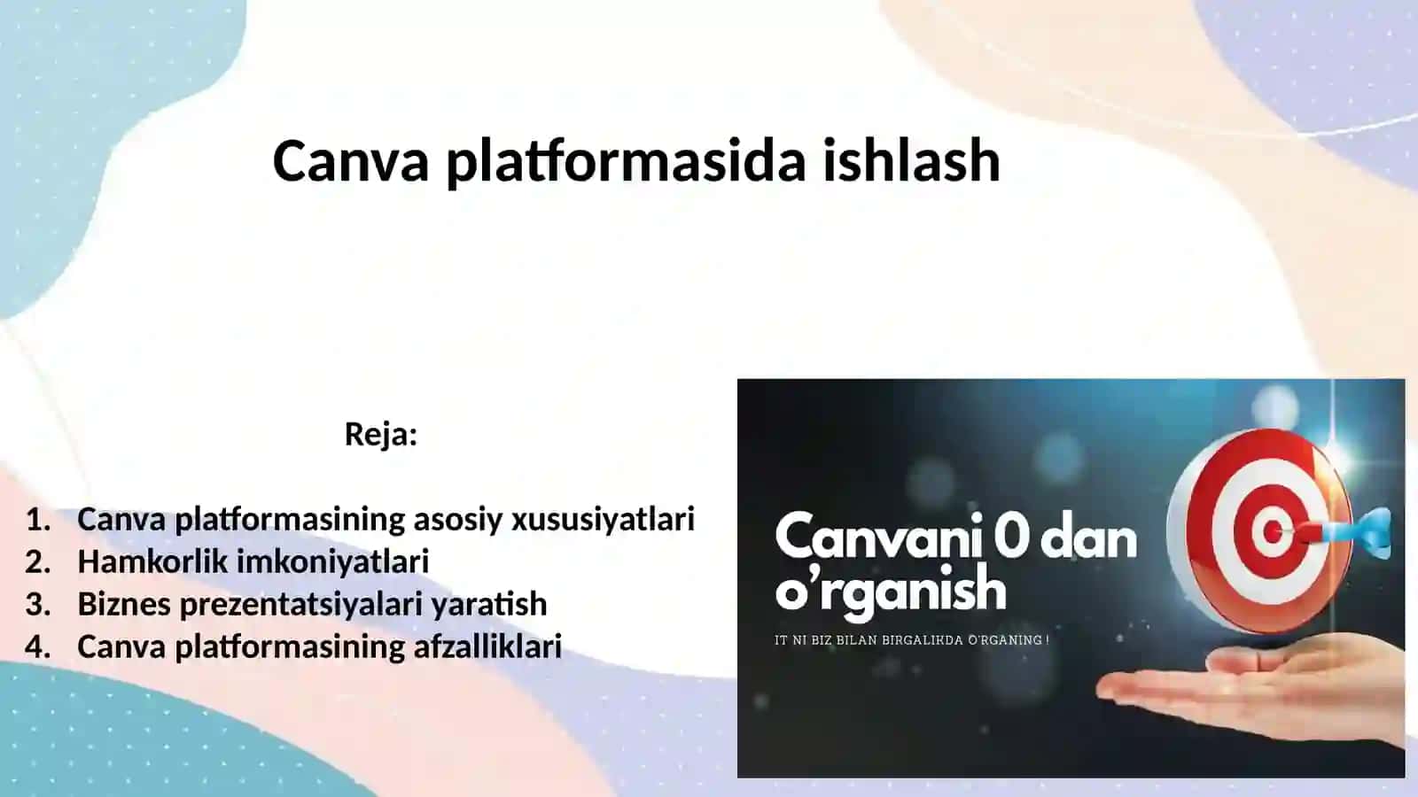 Canva platformasida ishlash 2