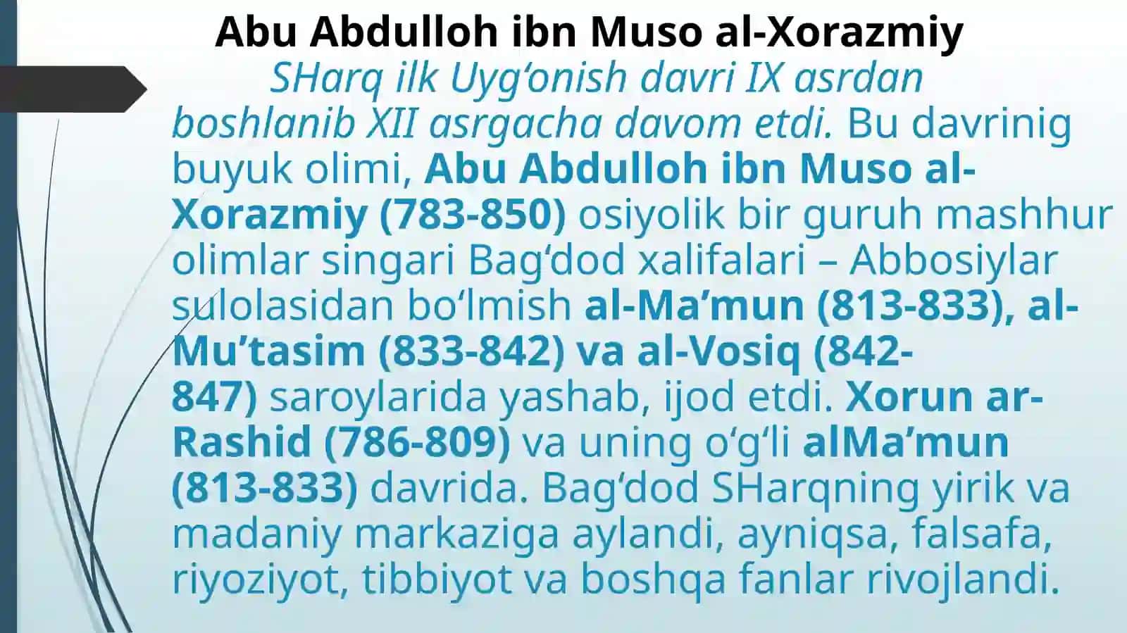 Abu Abdulloh ibn Muso al-Xorazmiy 2