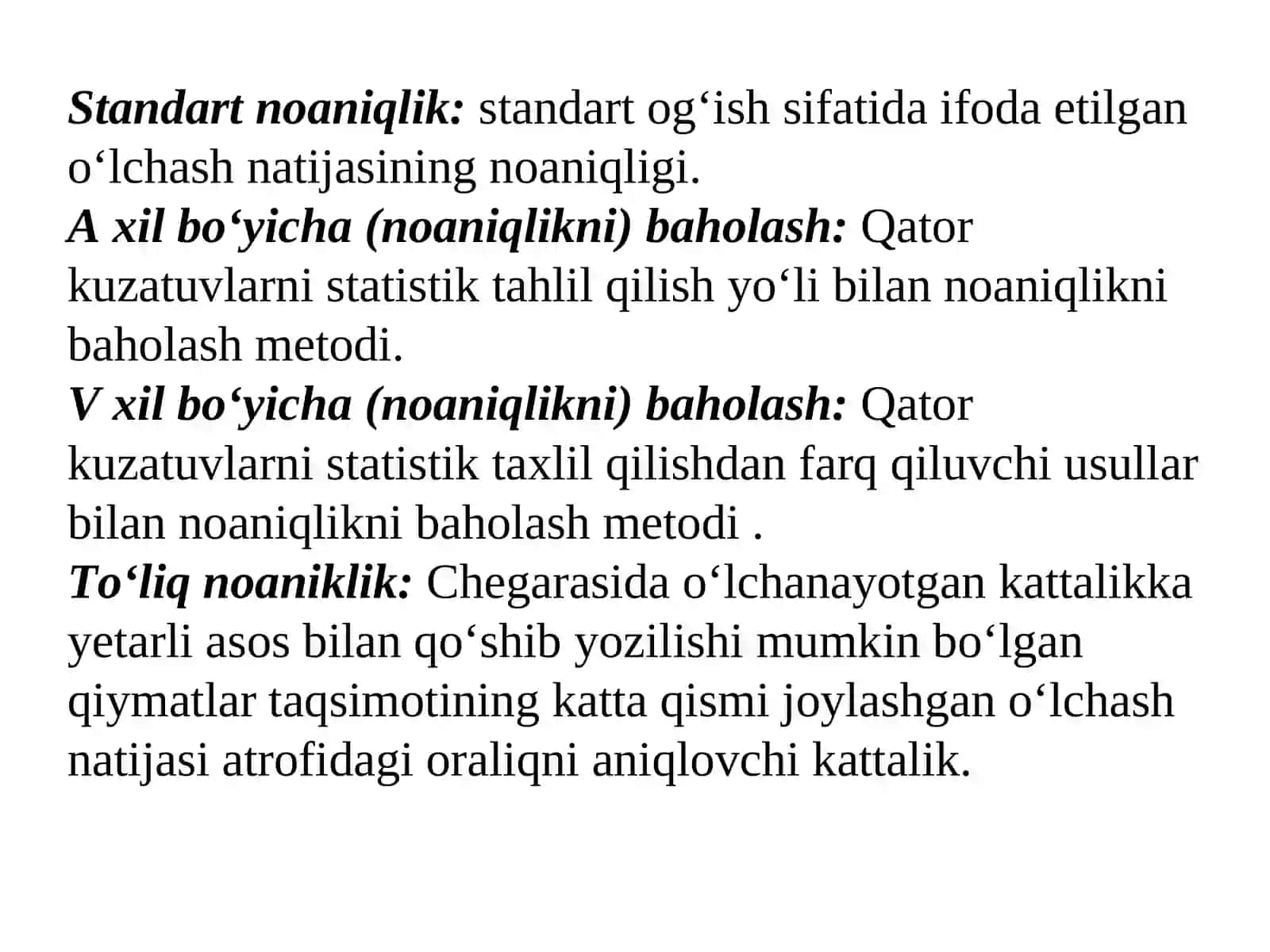 O‘LChAShLAR NOANIQLIGI.REJA.1 2