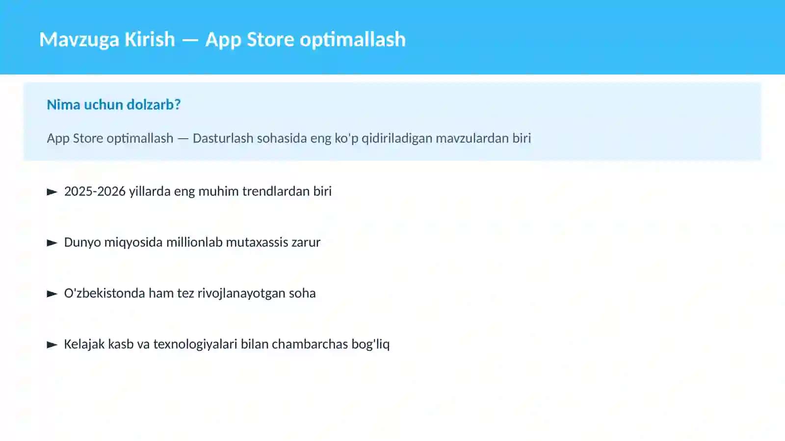 App Store optimallash 2