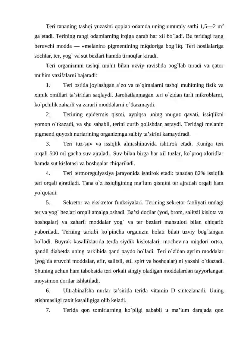 Teri va uning hosilalari 2