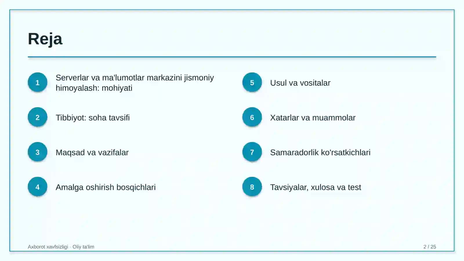 Tibbiyotda serverlar va ma'lumotlar markazini jismoniy himoyalash 2