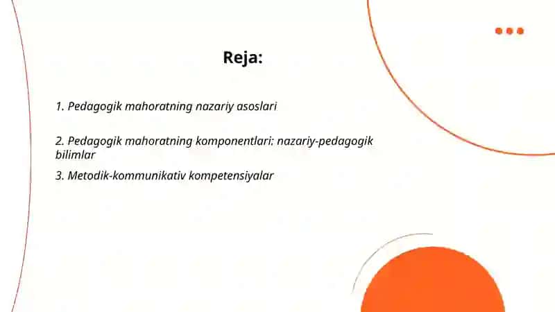 Pedagogik mahoratning komponentlari 2