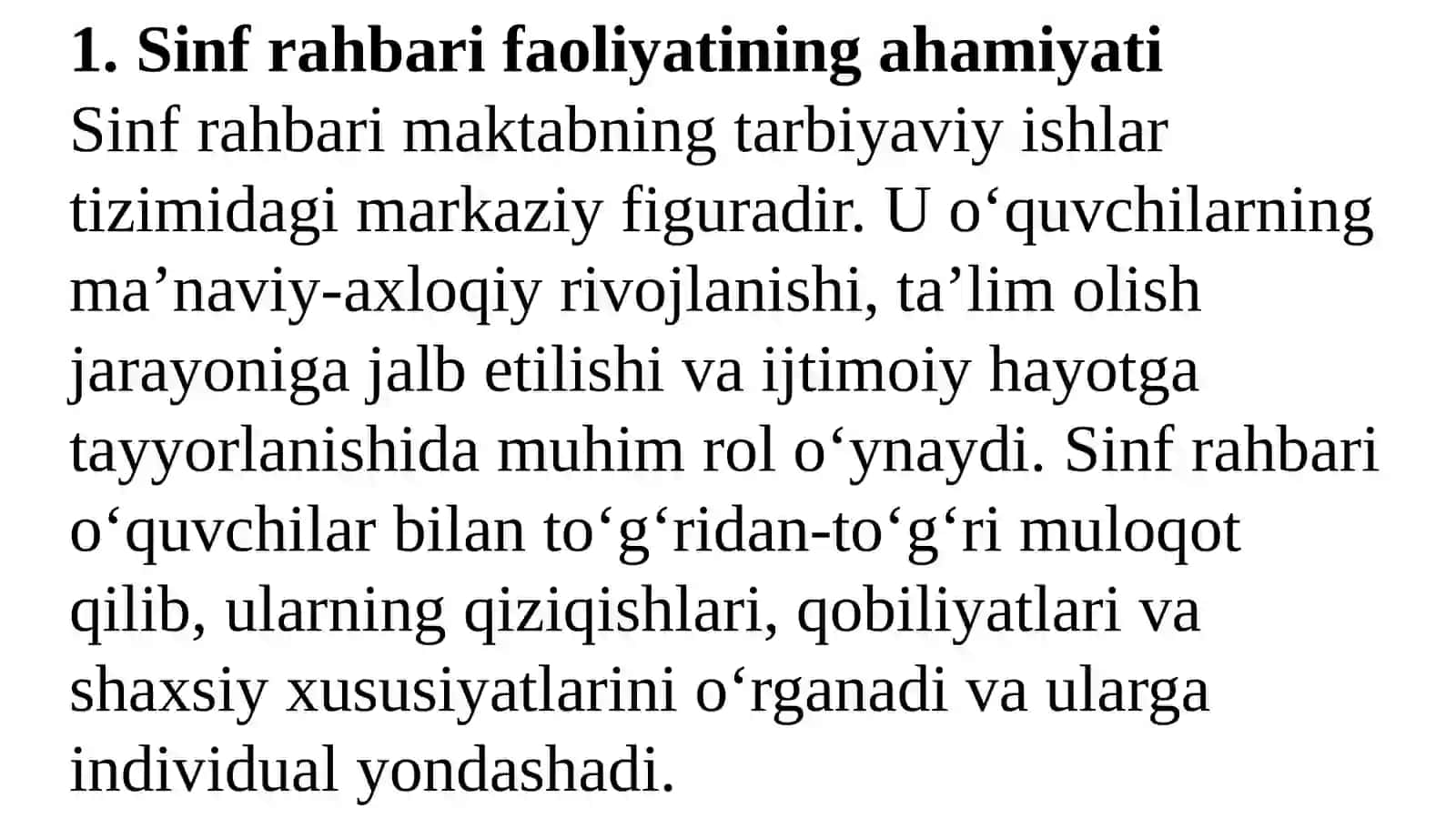 SINF RAHBARINING FAOLIYATI 2