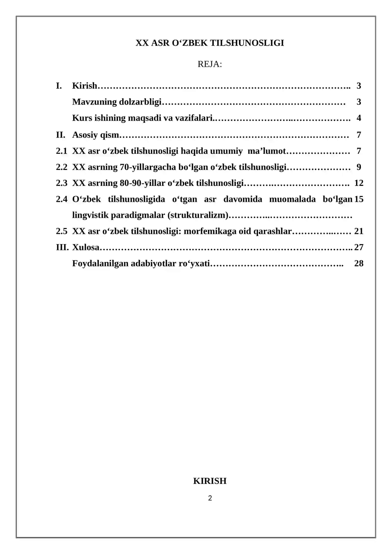 XX ASR O‘ZBEK TILSHUNOSLIGI 2