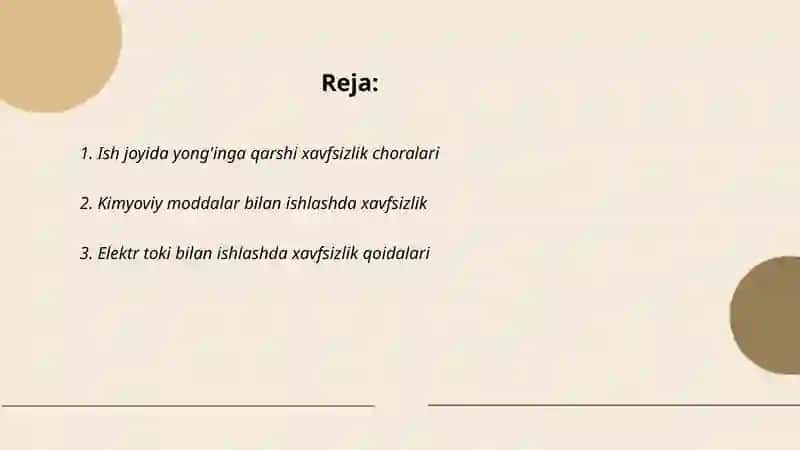 Ish joyida texnika xavfsizligi 2