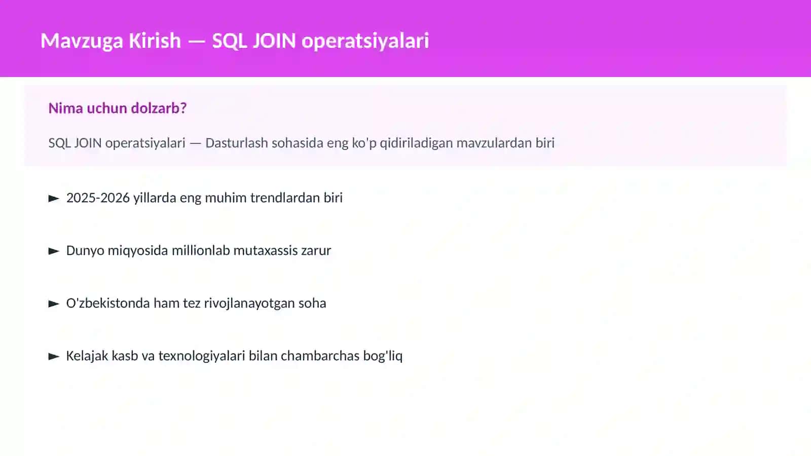 SQL JOIN operatsiyalari 2