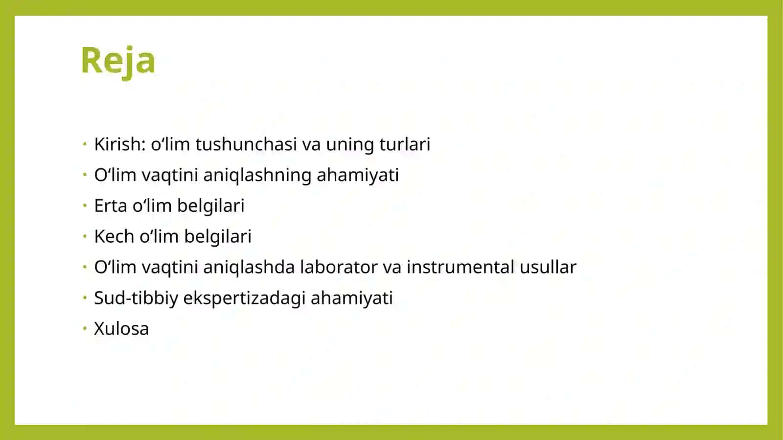 O‘lim vaqtini aniqlash 2