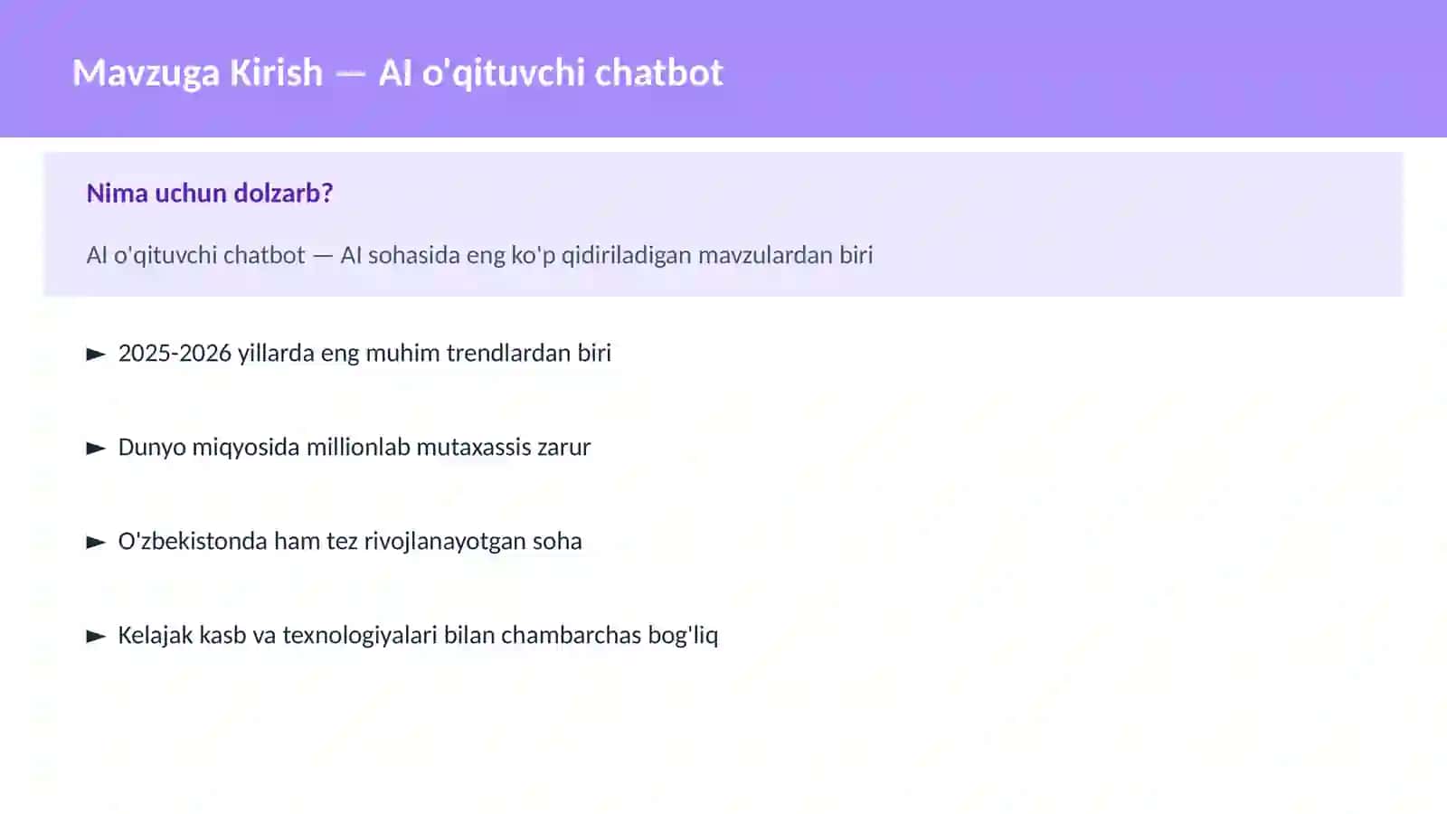 AI o'qituvchi chatbot 2