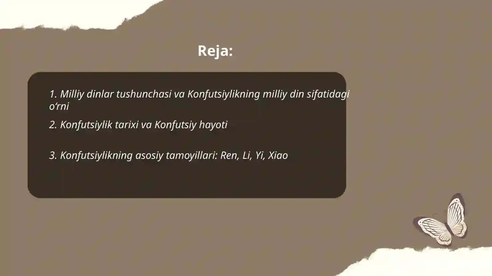 Milliy dinlar. Konfutsiylik milliy dini 2