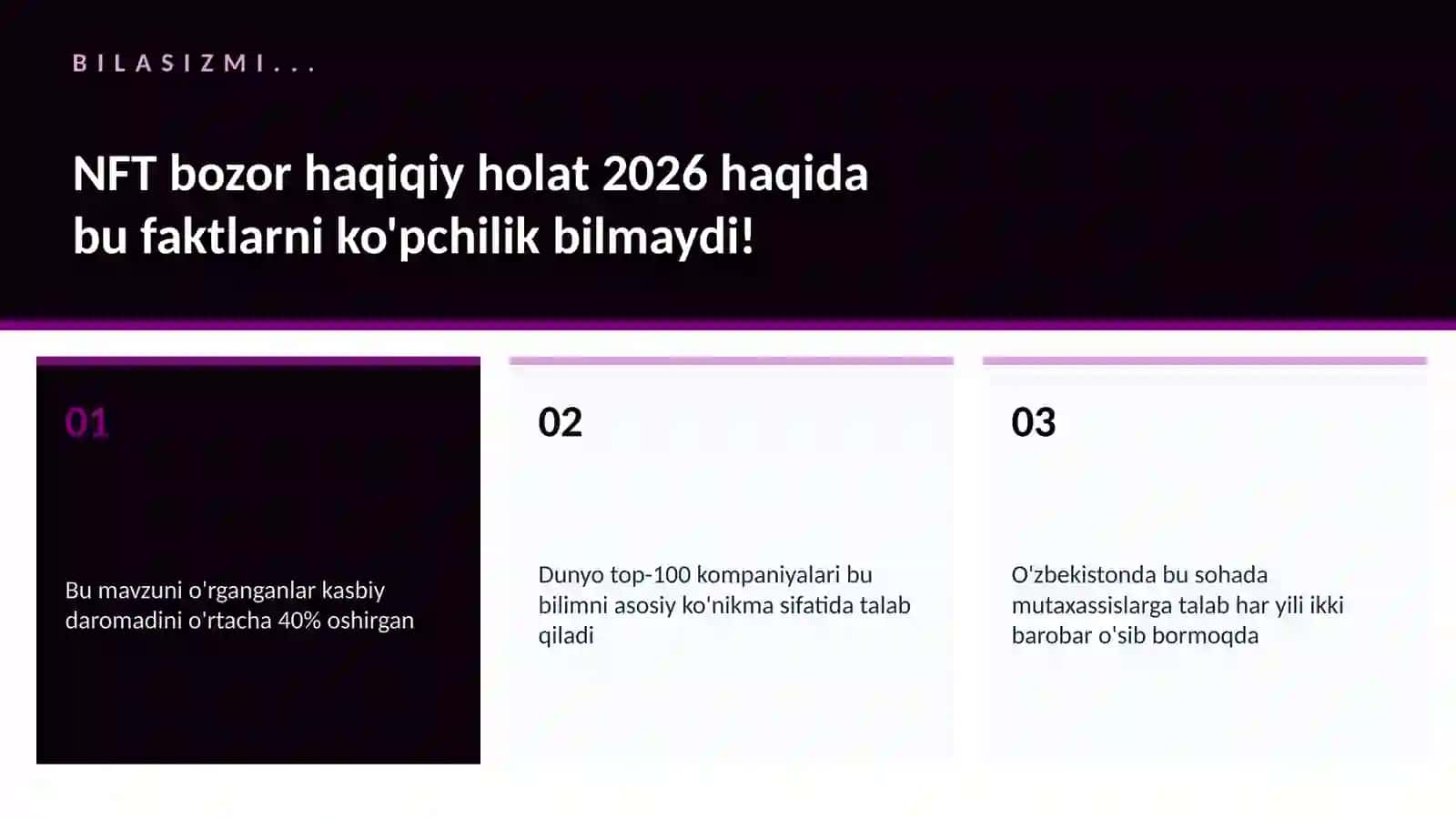 NFT bozor haqiqiy holat 2026 2
