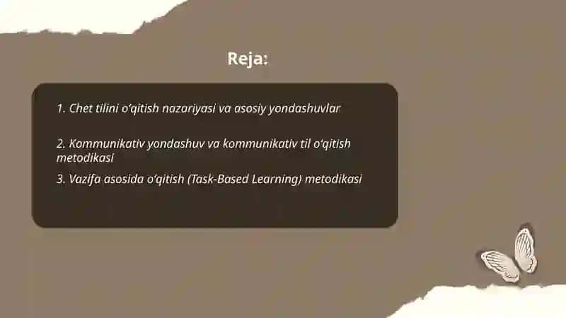 Chet tilini oʻqitish metodikasi 2