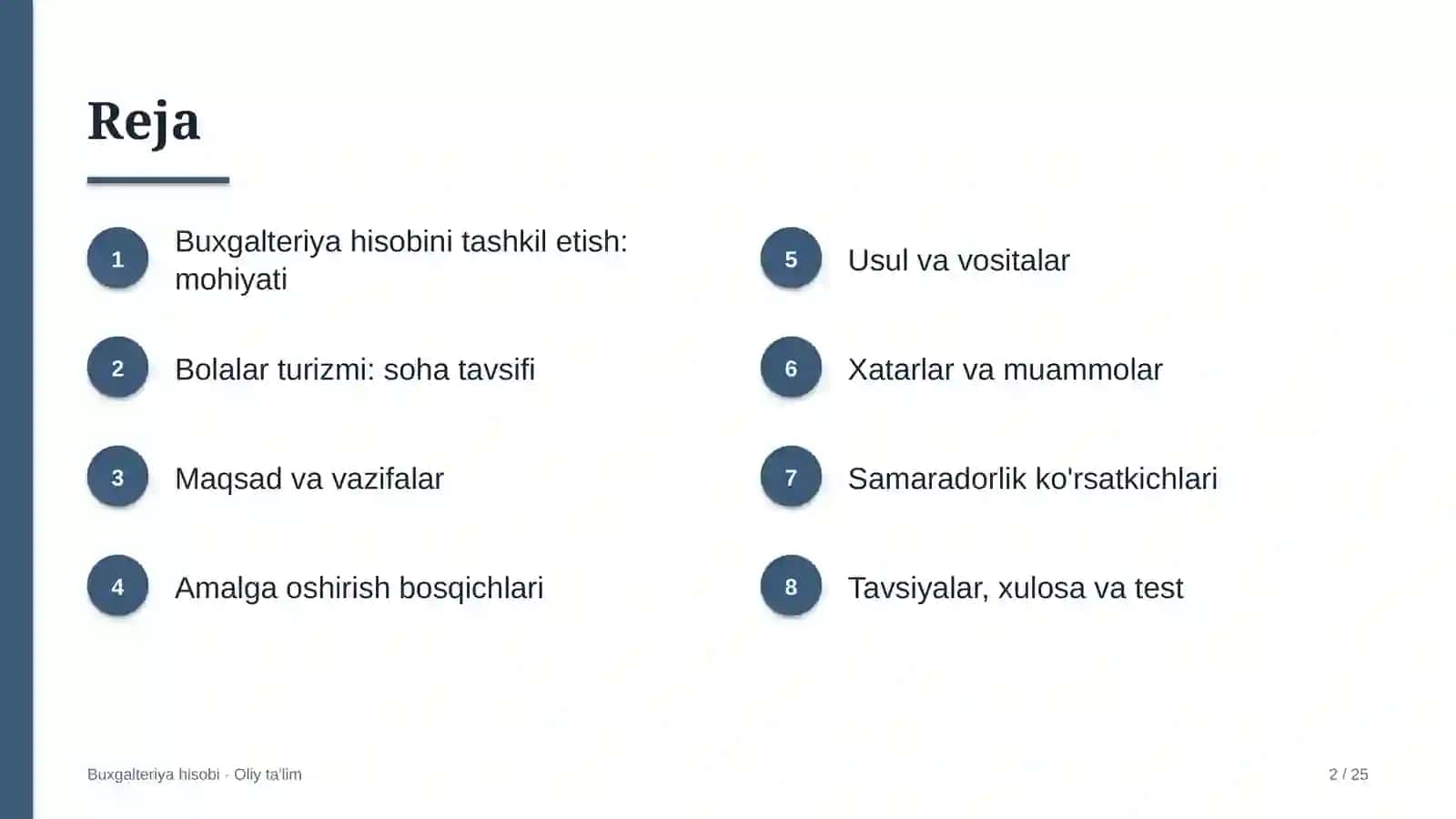 Bolalar turizmida buxgalteriya hisobini tashkil etish 2