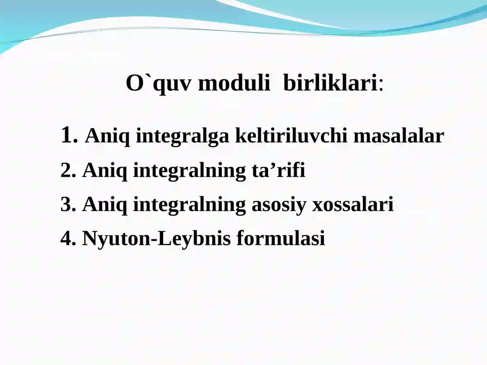 Aniq integral 2