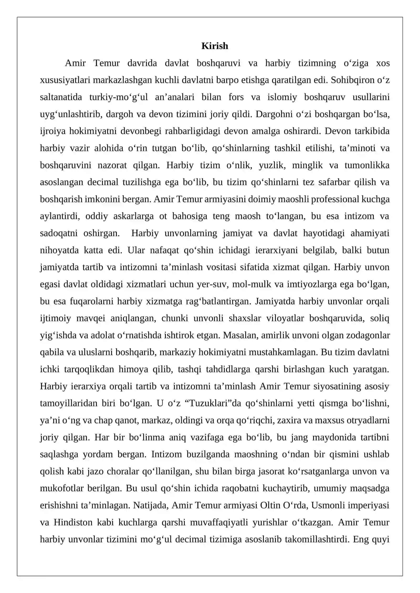 Amir Temur davrida harbiy unvonlar 2