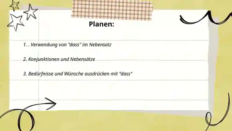 Verwendung von "dass" im Nebensatz 2