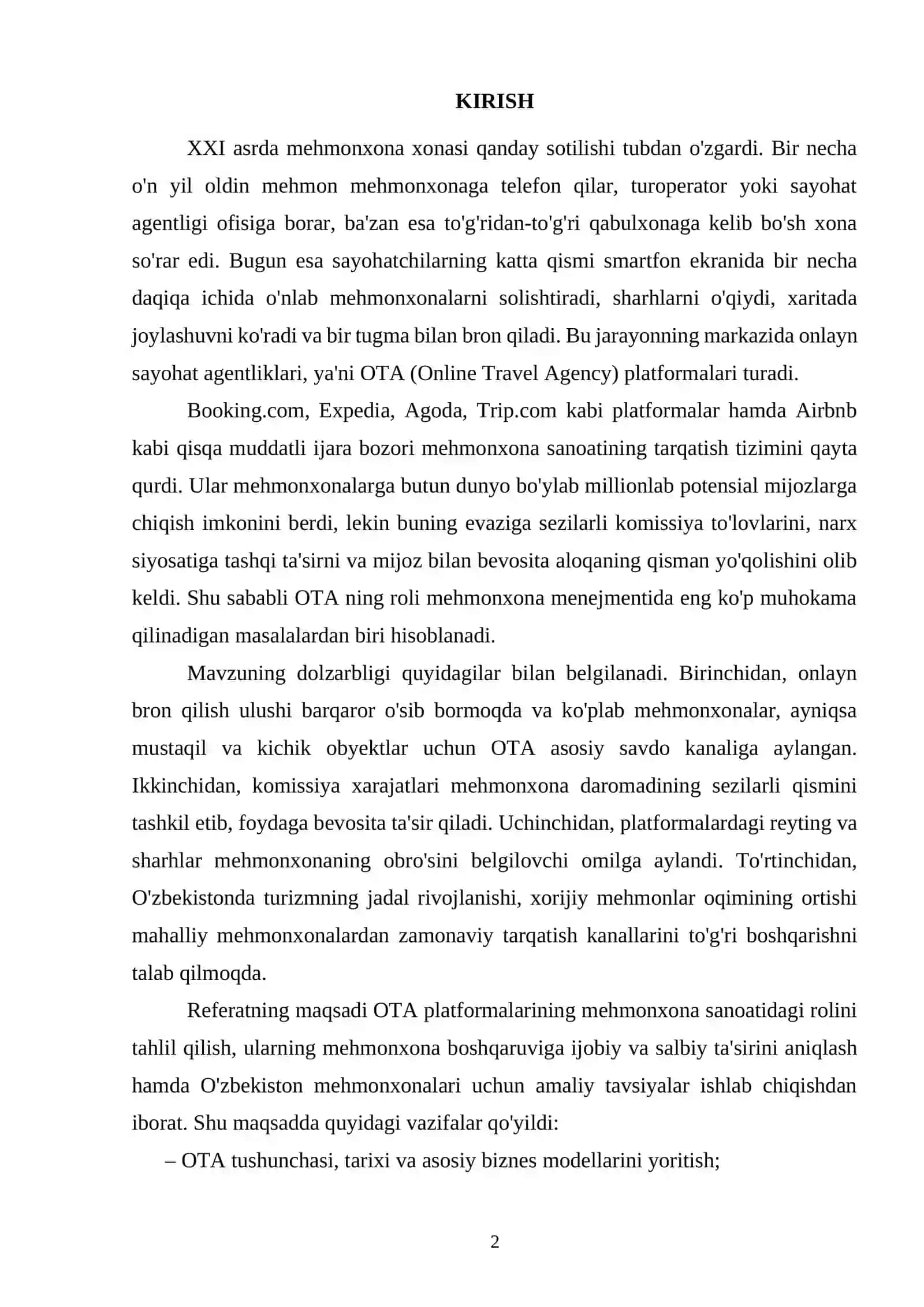 Mehmonxonalar boshqarish tadbirlari 2
