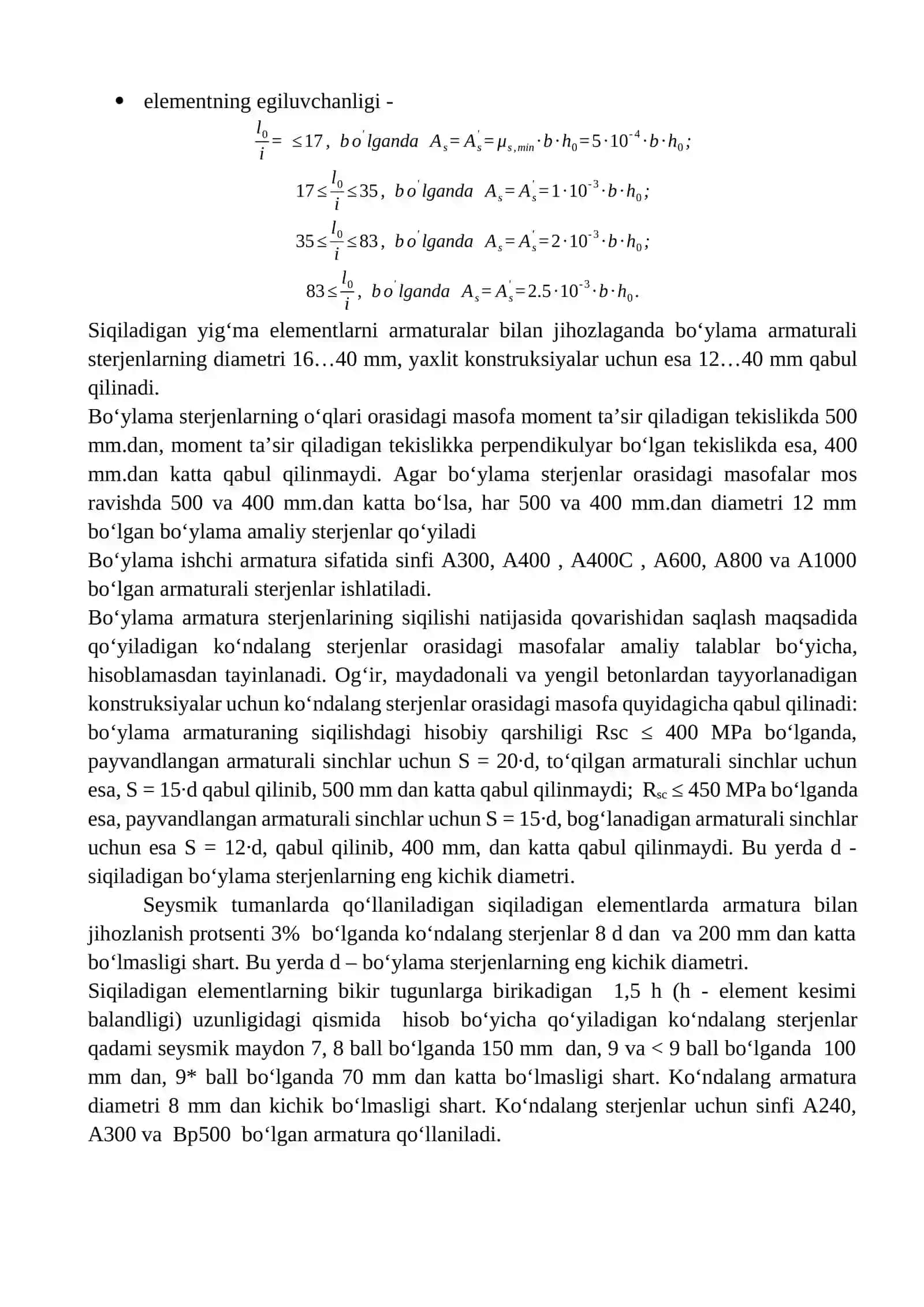 Temirbeton elementlarni hisoblash va loyihalash 2