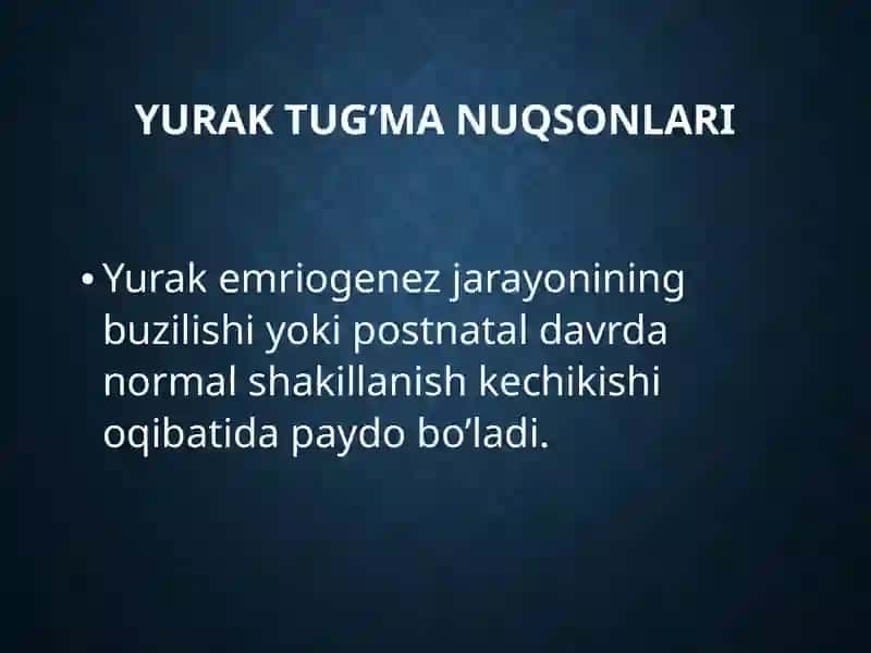 Yuraktug’ma nuqsonlari 2
