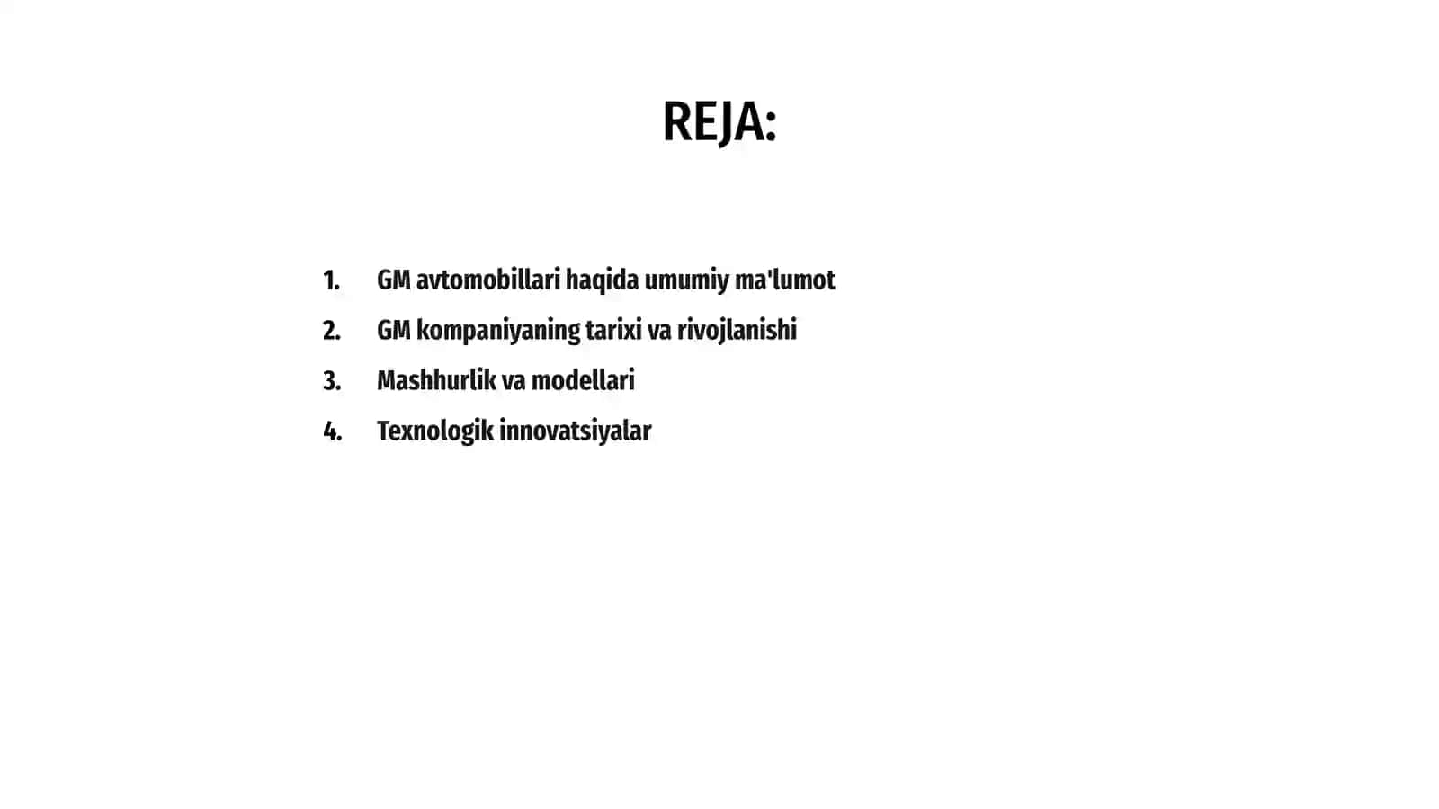 GM avtomobillari haqida ruschada slayd kk rasmlari bn 2