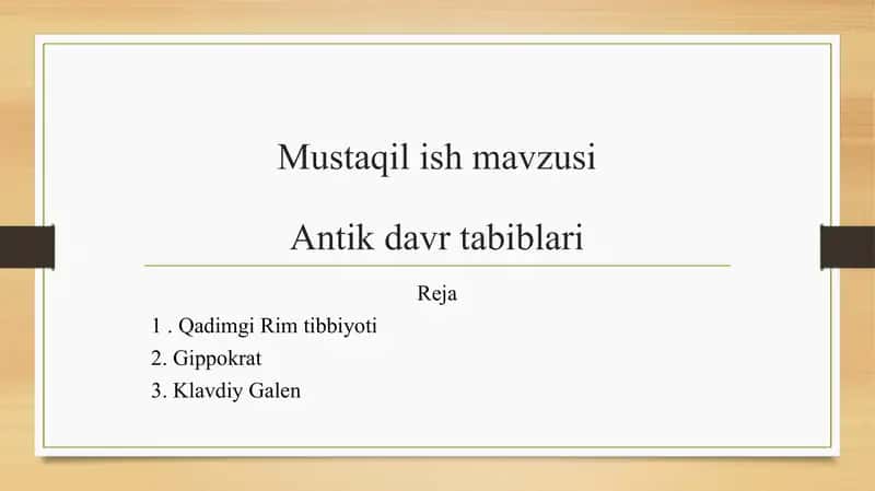 Antik davr tabiblari 2