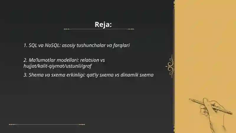 SQL va NoSQL maʼlumotlar bazalari taqqoslash 2