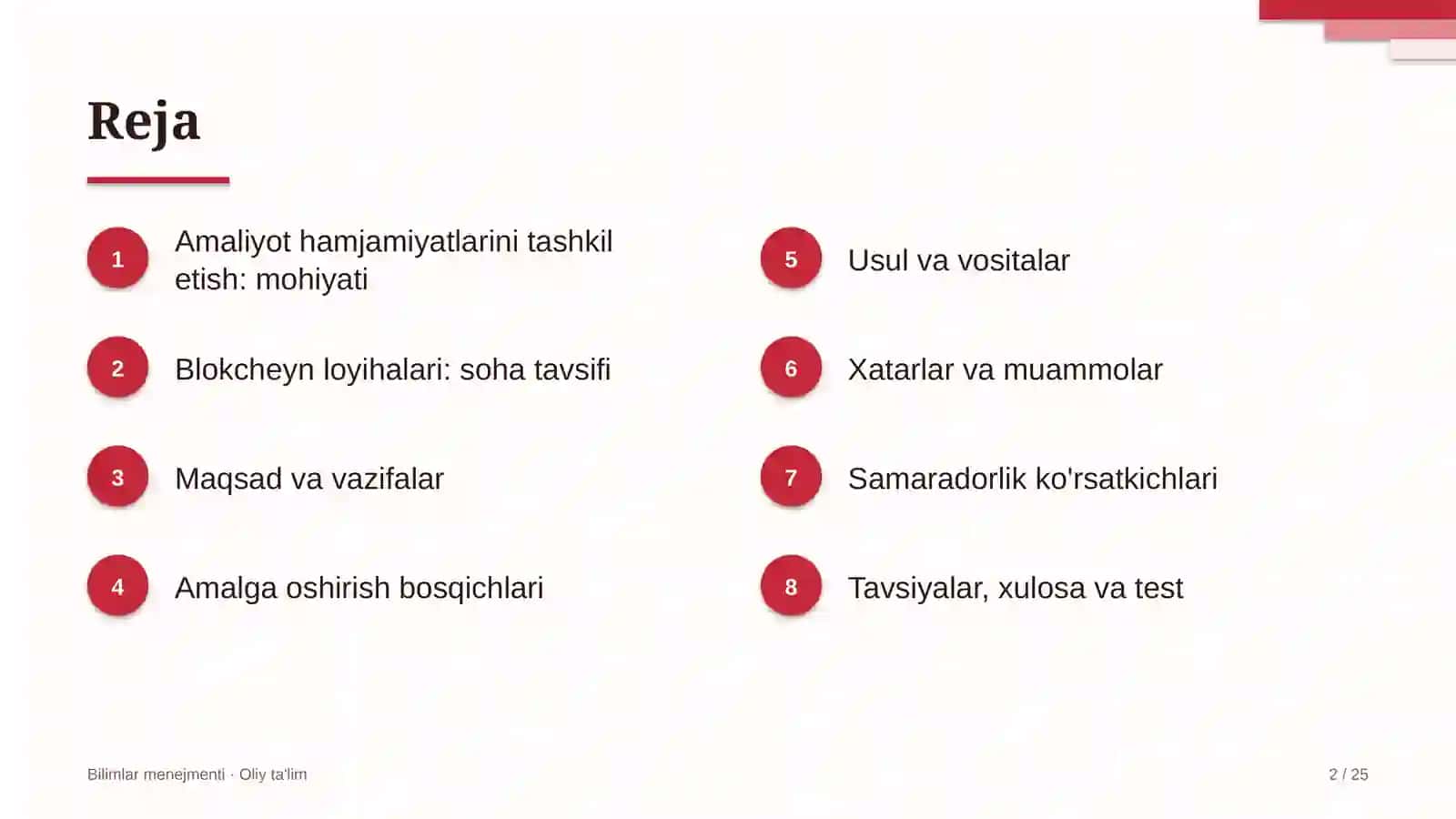 Amaliyot hamjamiyatlarini tashkil etish: mohiyati 2