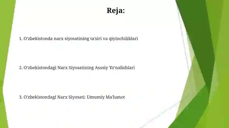 O'zbekistonda davlatning narx siyosati va uning asosiy yo'nalishlari 2
