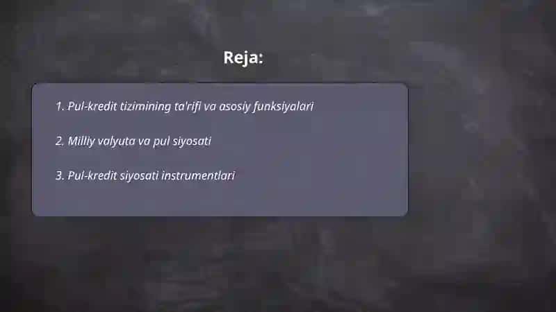 Pul kredit tizimi va banklar 2