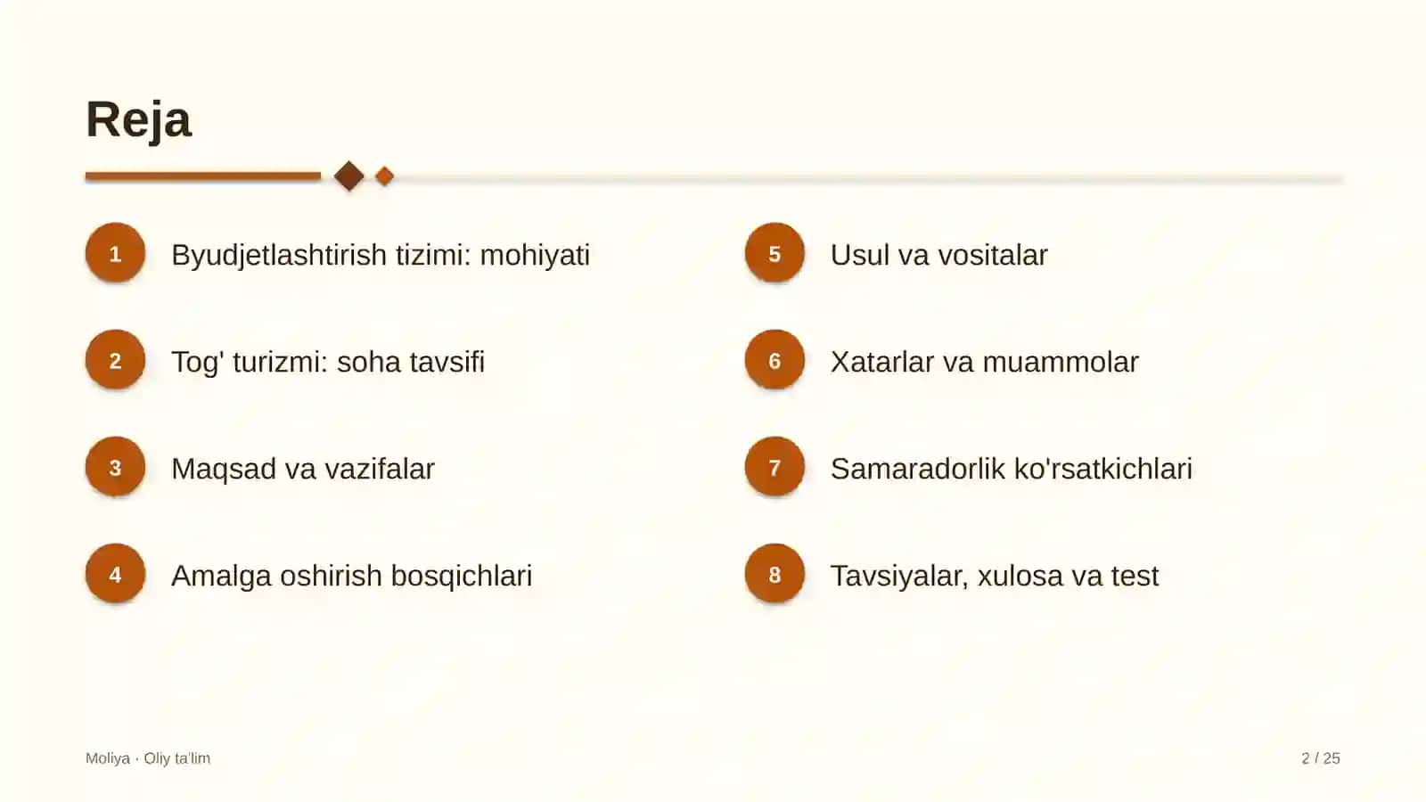 Tog' turizmida budjetlashtirish tizimi 2