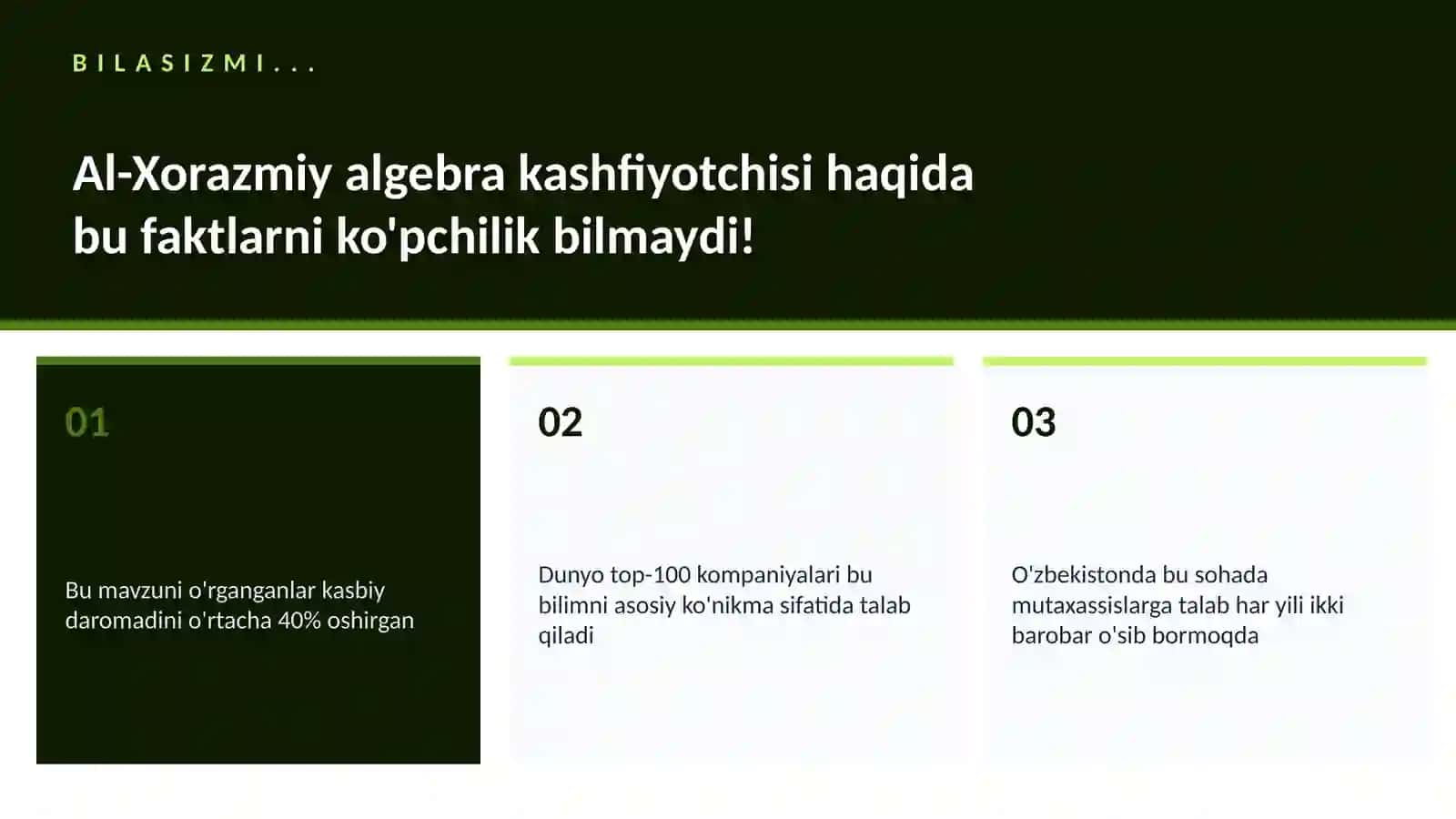 Al-Xorazmiy algebra kashfiyotchisi 2