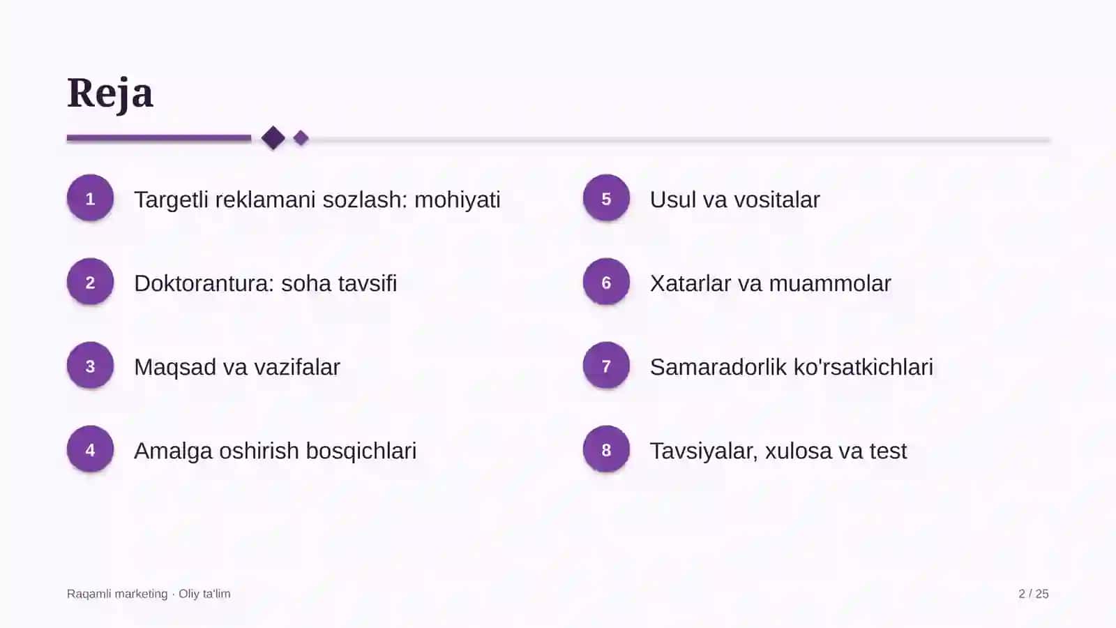 Doktoranturada targetli reklamani sozlash 2