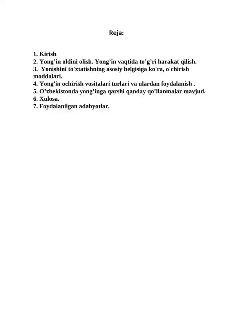 Yong'in xavfsizligi va yong'in oldini olish. Yong'in o'chirish tizimlari 2