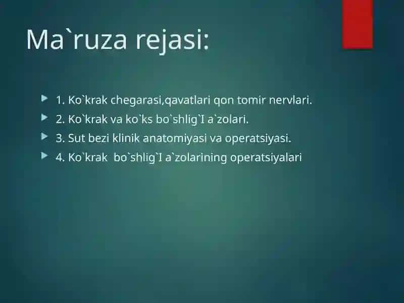 Ko`krakning Klinika anatomiyasi 2