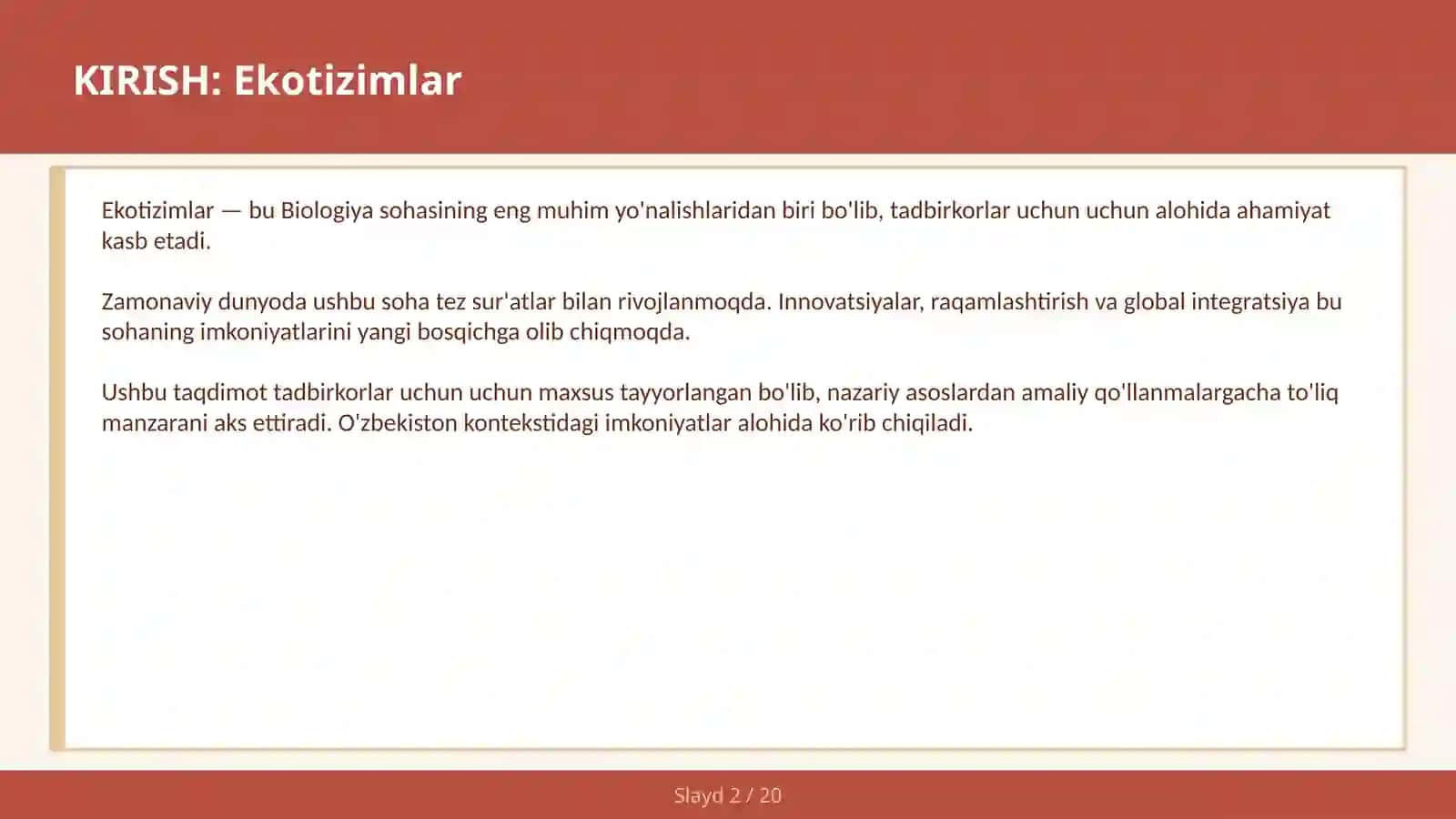 Ekotizimlar 2