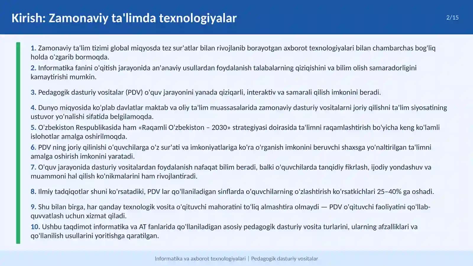 PEDAGOGIK DASTURIY VOSITALAR 2