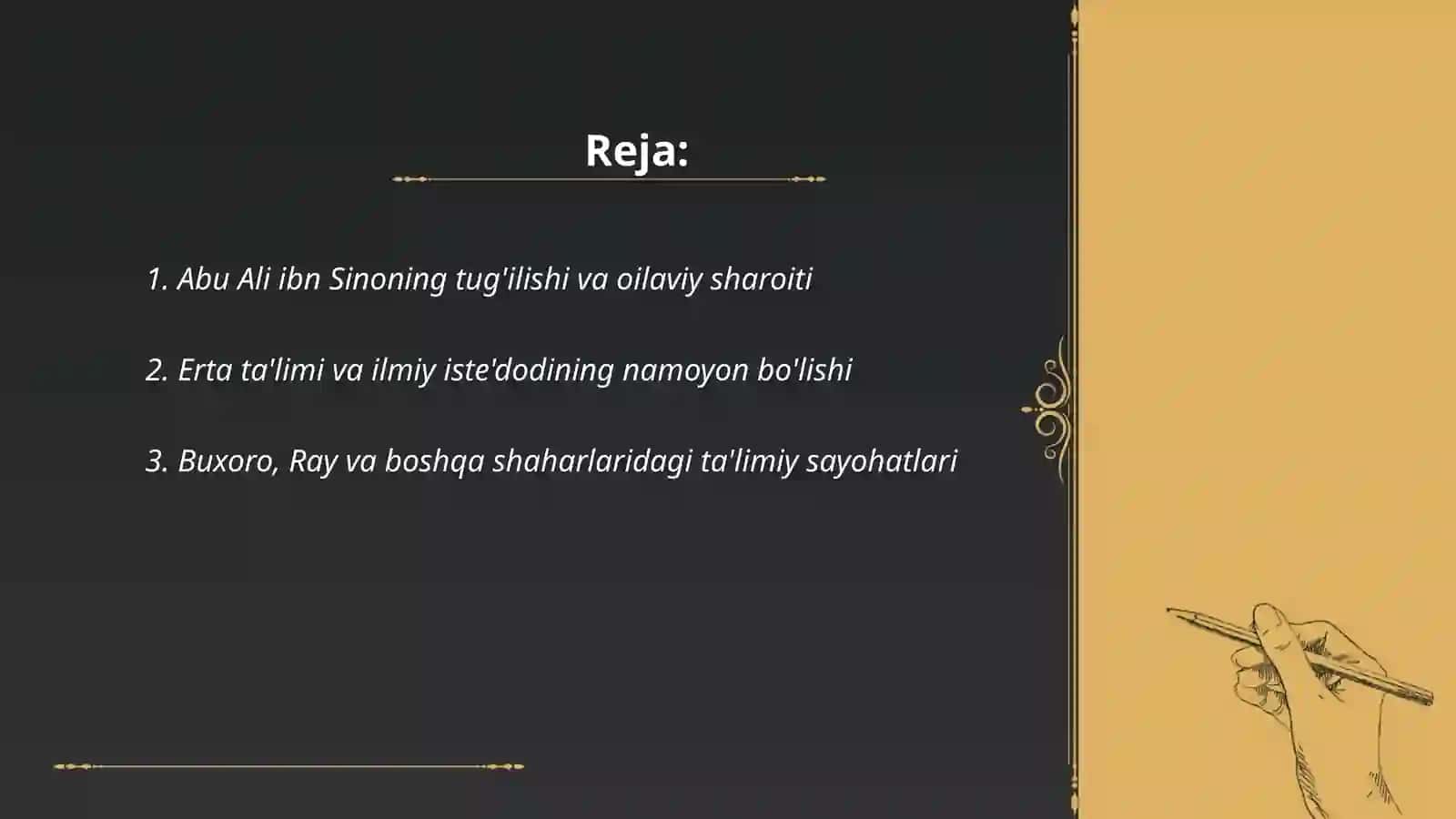 Abu Ali ibn Sinoning hayoti va faoliyati 2