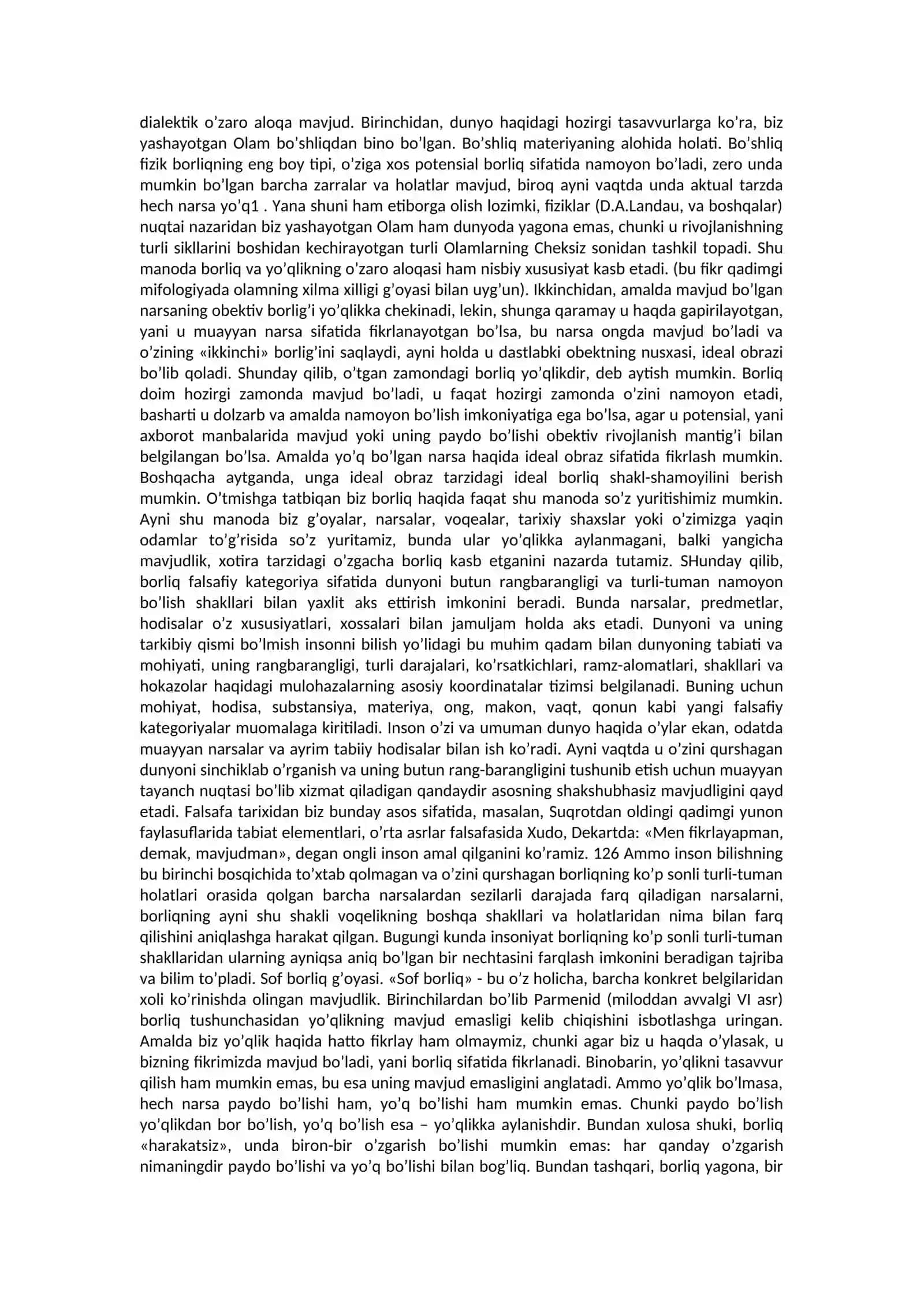 Ontologiya va tabiat falsafasi 2